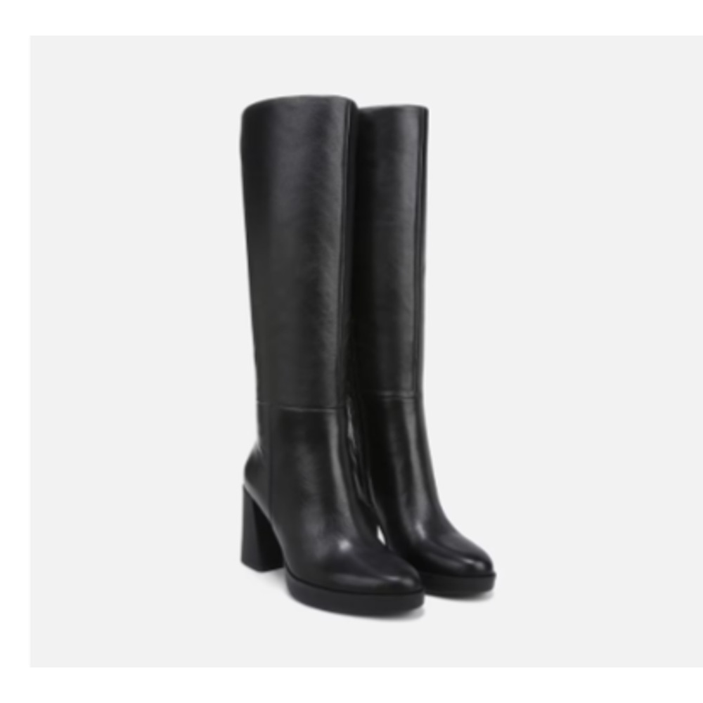Naturalizer Black Knee-High Platform Block Heel Boots